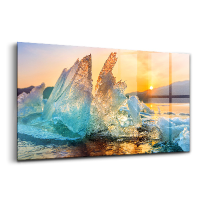 Skleněný obraz Kus ledu při východu slunce