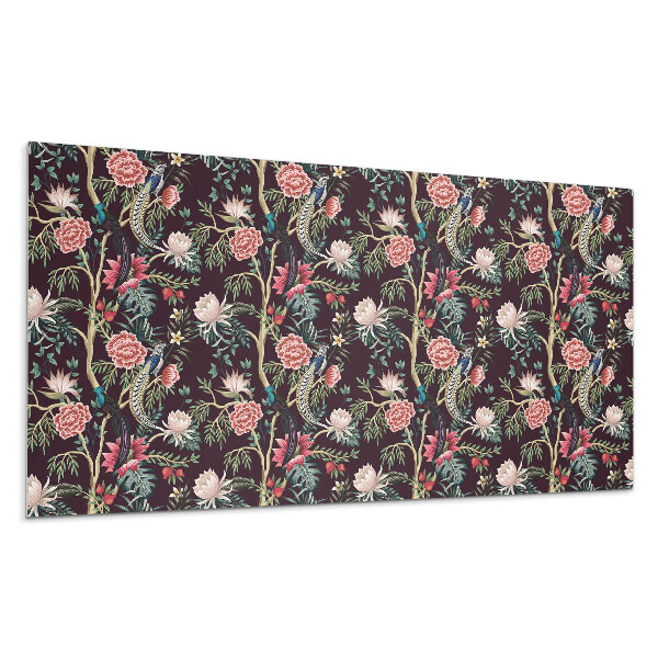 Pvc obkladový panel Květinový vzor s ptáky