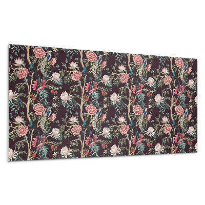 Pvc obkladový panel Květinový vzor s ptáky