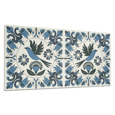 Dekoracni panel Vzorek s ptáky a květinami