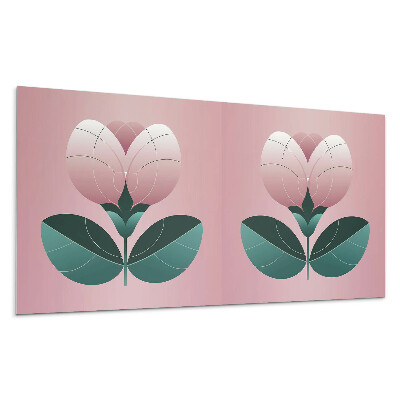 Panel na zeď Stylizovaný květ s listy