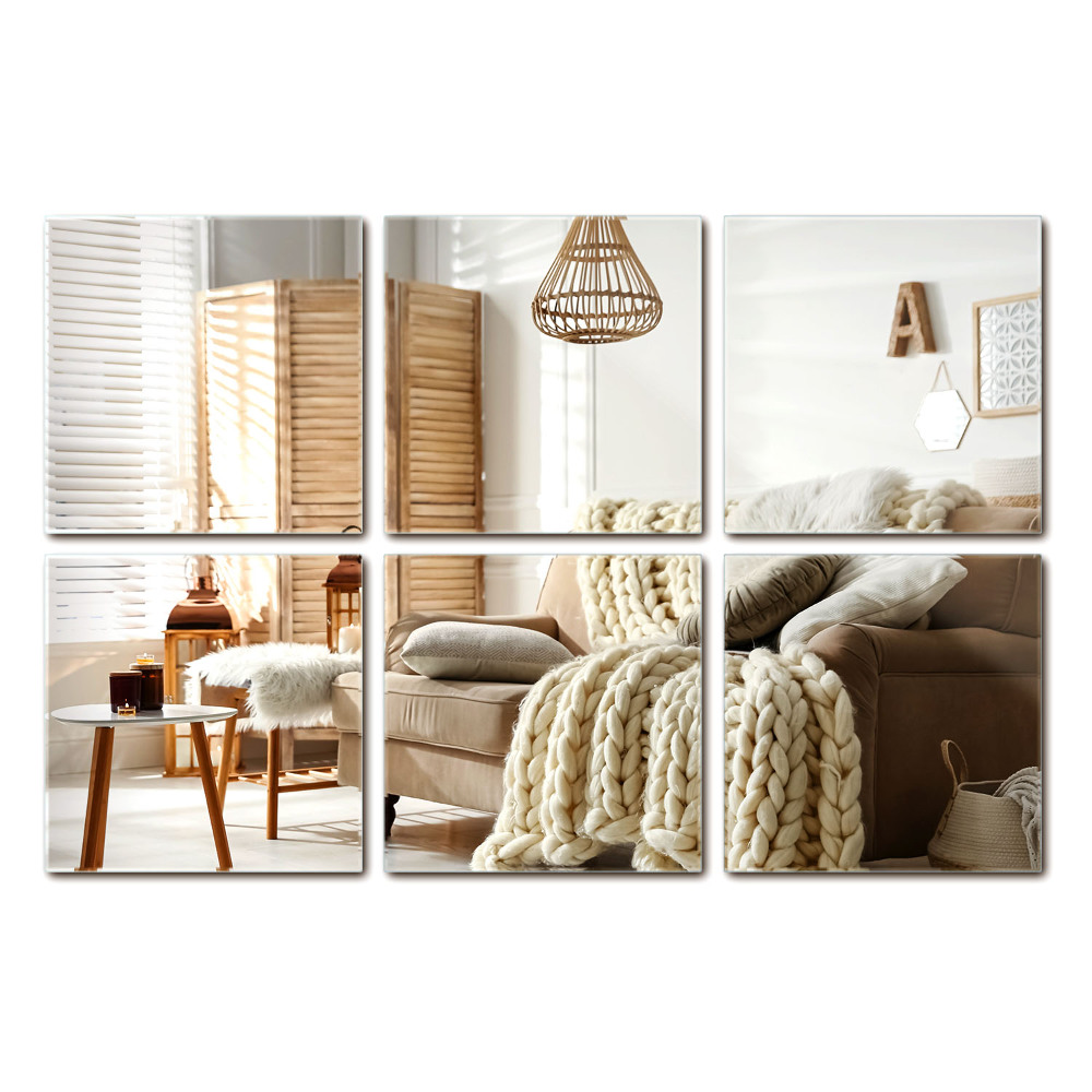 Samolepící zrcadlové dlaždice čtvercové