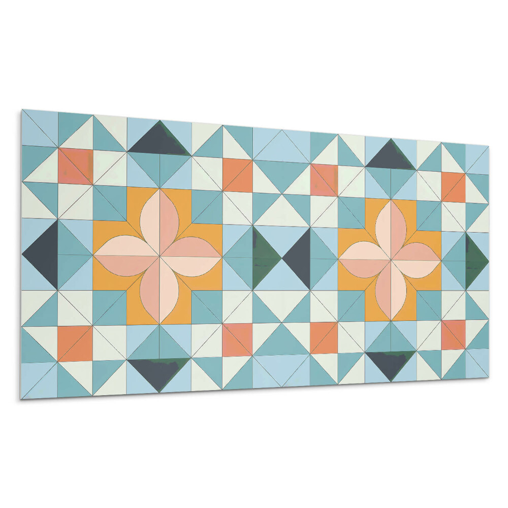 Nástěnný panel Geometrický vzor s květinou