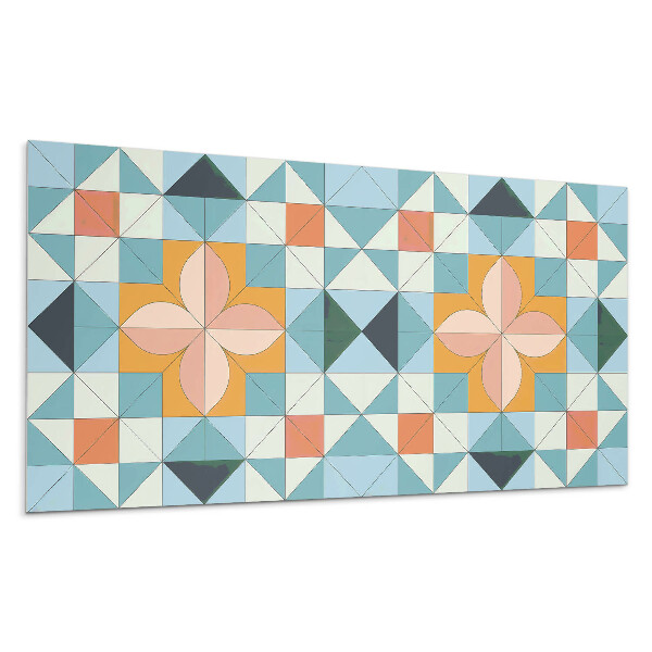Nástěnný panel Geometrický vzor s květinou