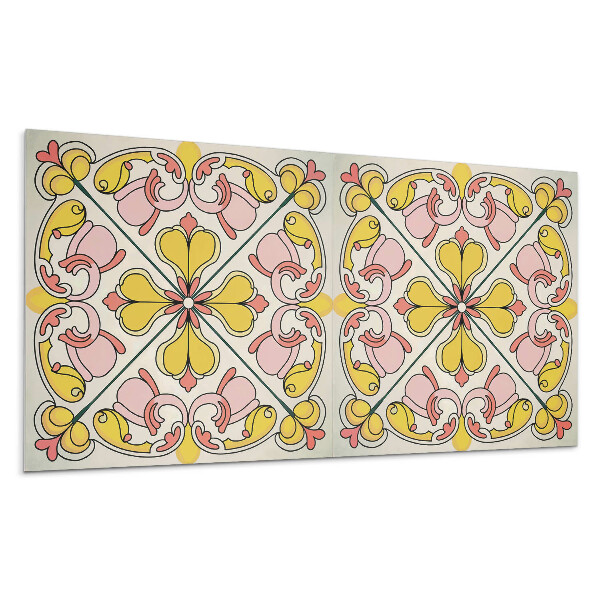 Nástěnný panel Květinový vzor s ornamenty