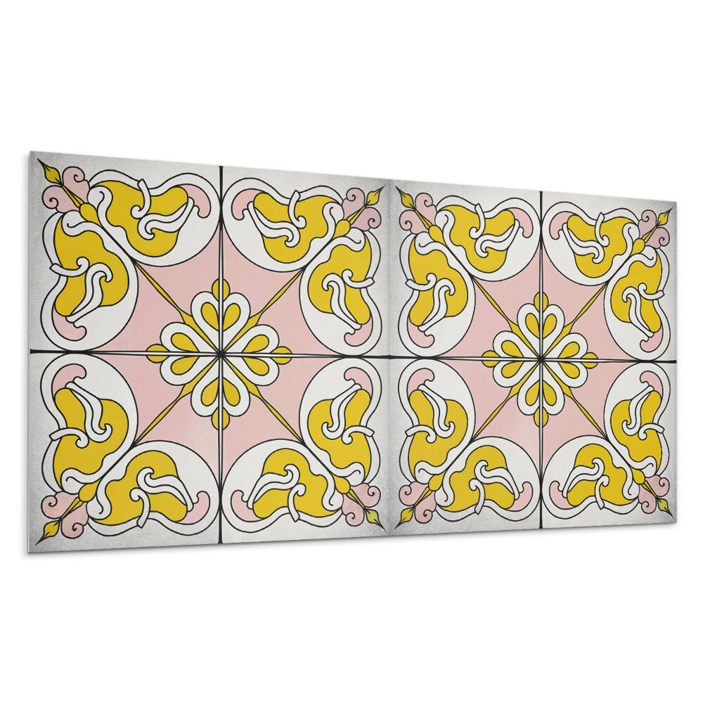 Nástěnný panel Květinový vzor v dlaždicích