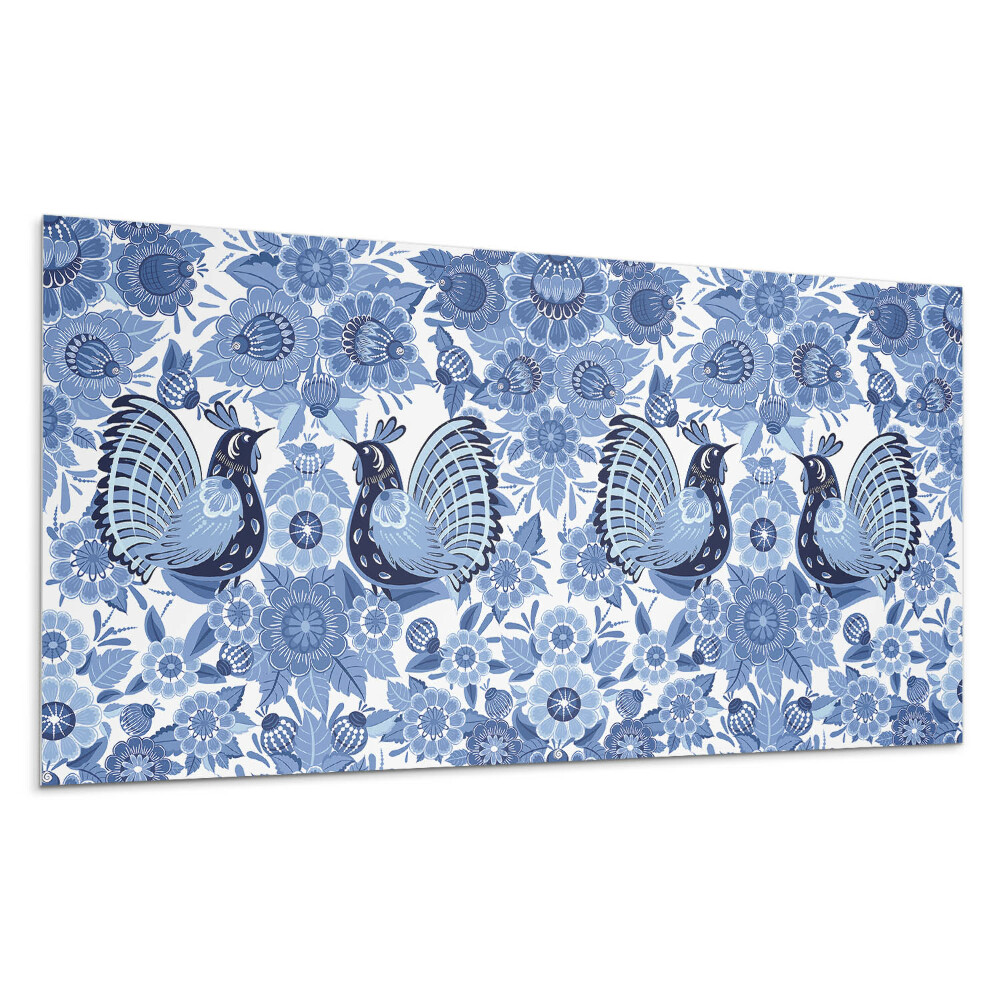 Obkladový panel Vzorek s ptáky a květinami