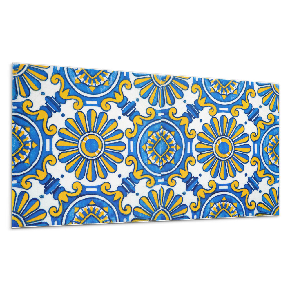 Dekoracni panel Květinový vzor na dlaždicích