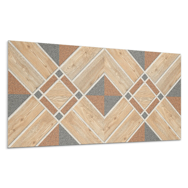 Panel na zeď Geometrický vzor se dřevem