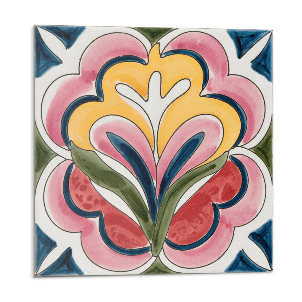 Obkladový panel Květinový motiv na dlaždici