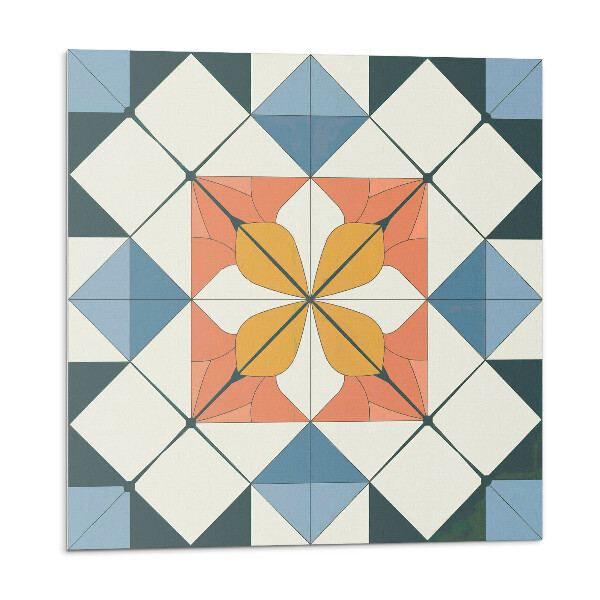 Obkladový panel Květinový motiv v geometrických tvarech