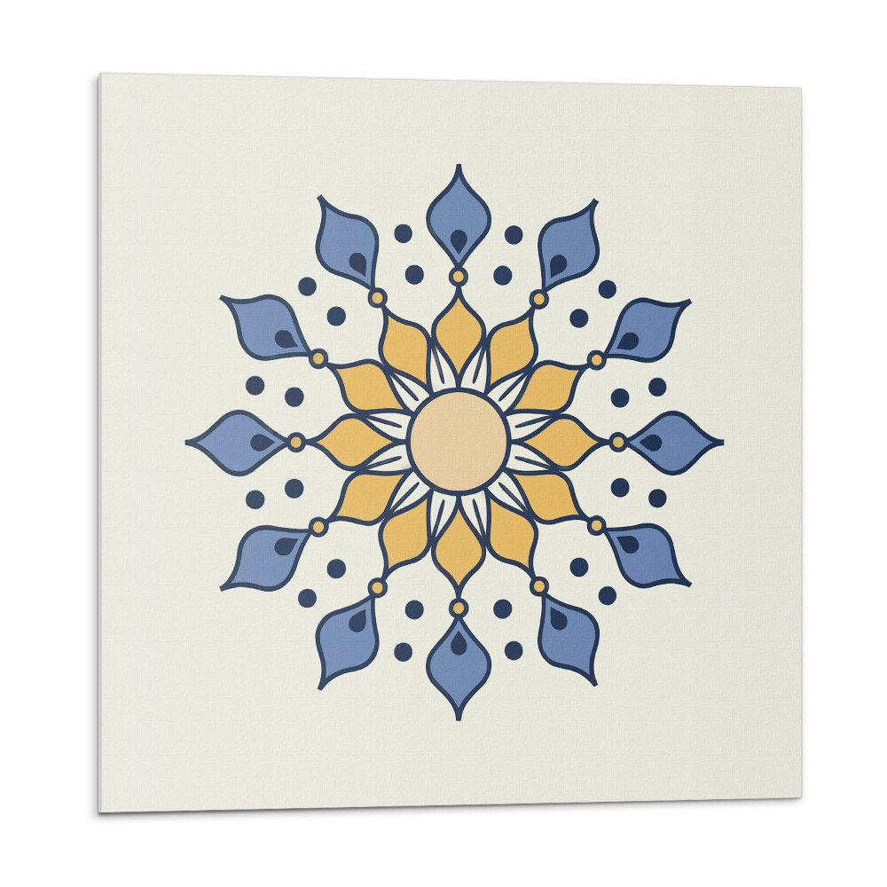 Nástěnný panel Květinová mandala v etnickém stylu