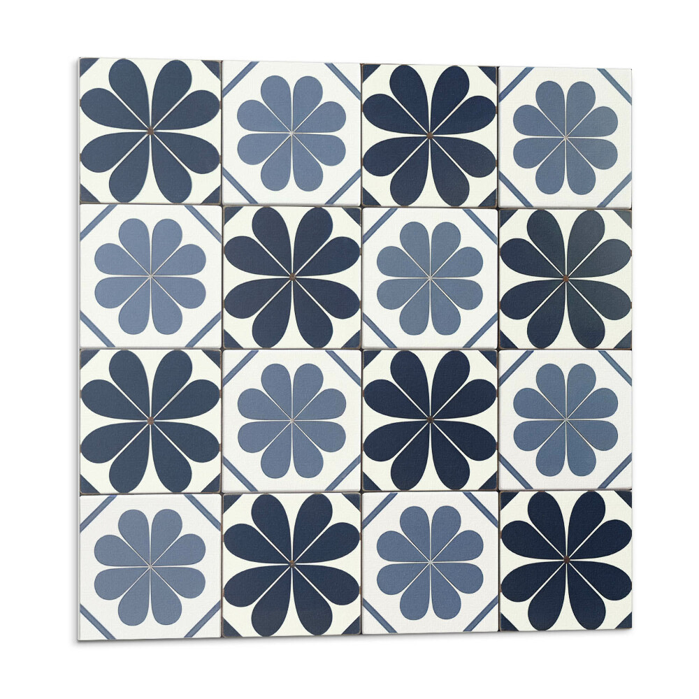 Nástěnný panel Květinový motiv na dlaždicích