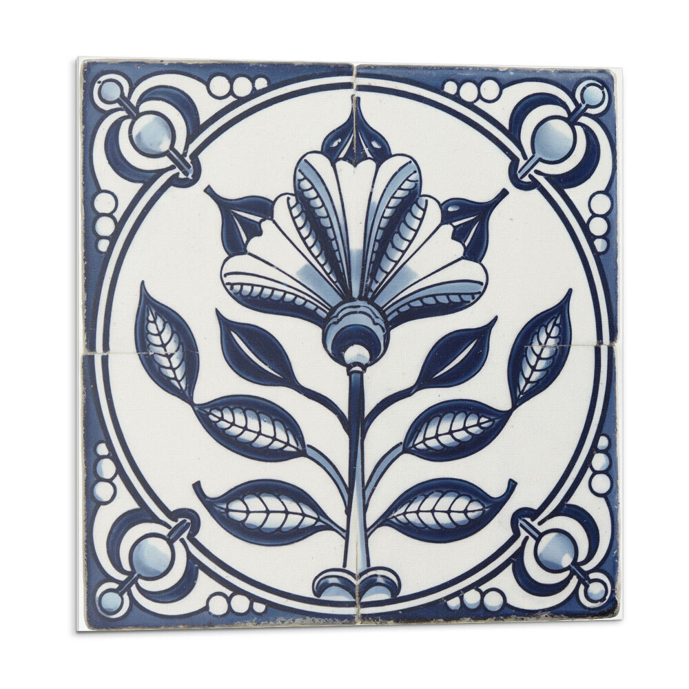 Panel na zeď Květinový motiv na dlaždici