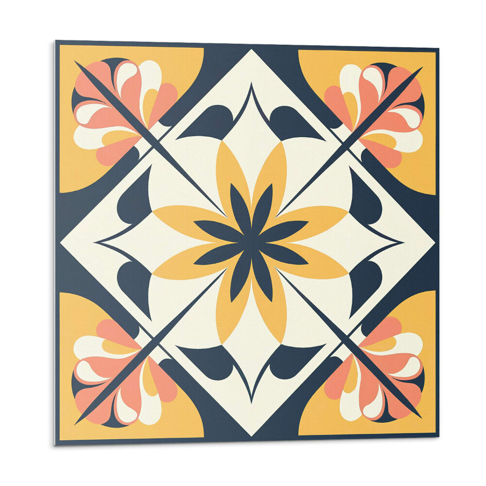 Nástěnný panel Květinový motiv v diamantových tvarech