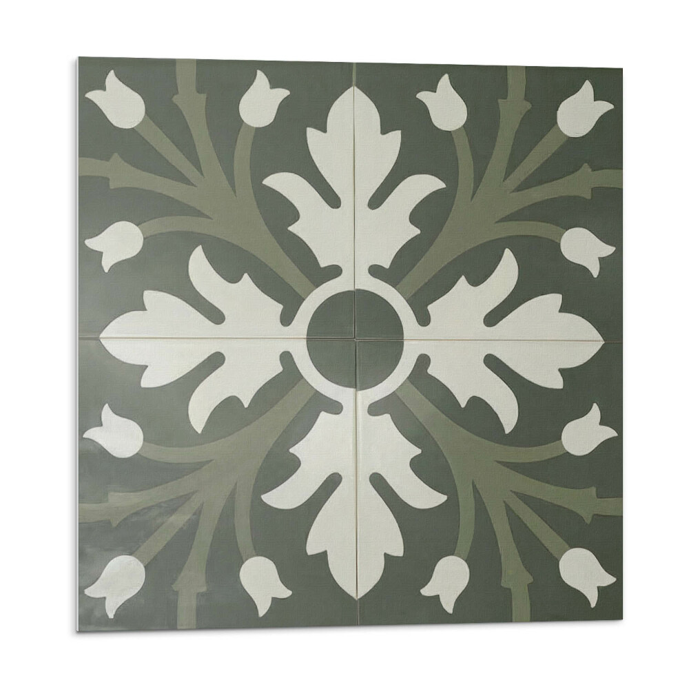 Panel na zeď Rostlinný motiv na dlaždicích