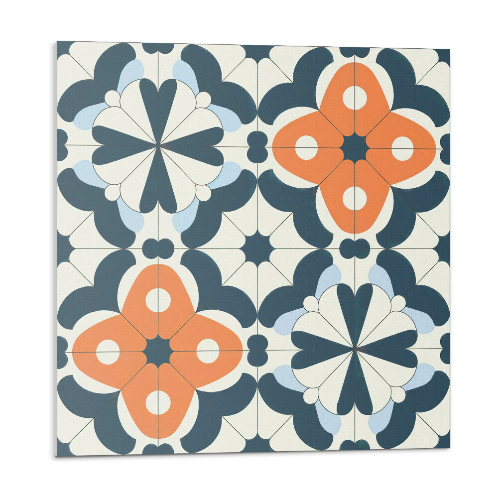 Obkladový panel Květinový motiv v dlaždicích