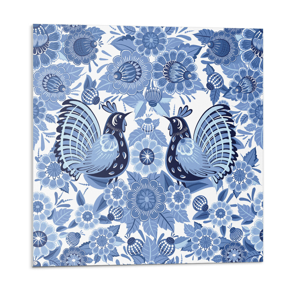 Nástěnný panel Motiv ptáků a květin