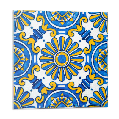 Nástěnný panel Květinový motiv na dlaždicích