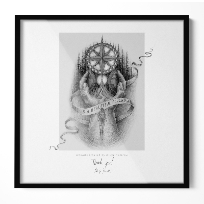 Černý fotorámeček na zeď 50x50