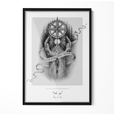 Luxusní černý fotorámeček 50x70