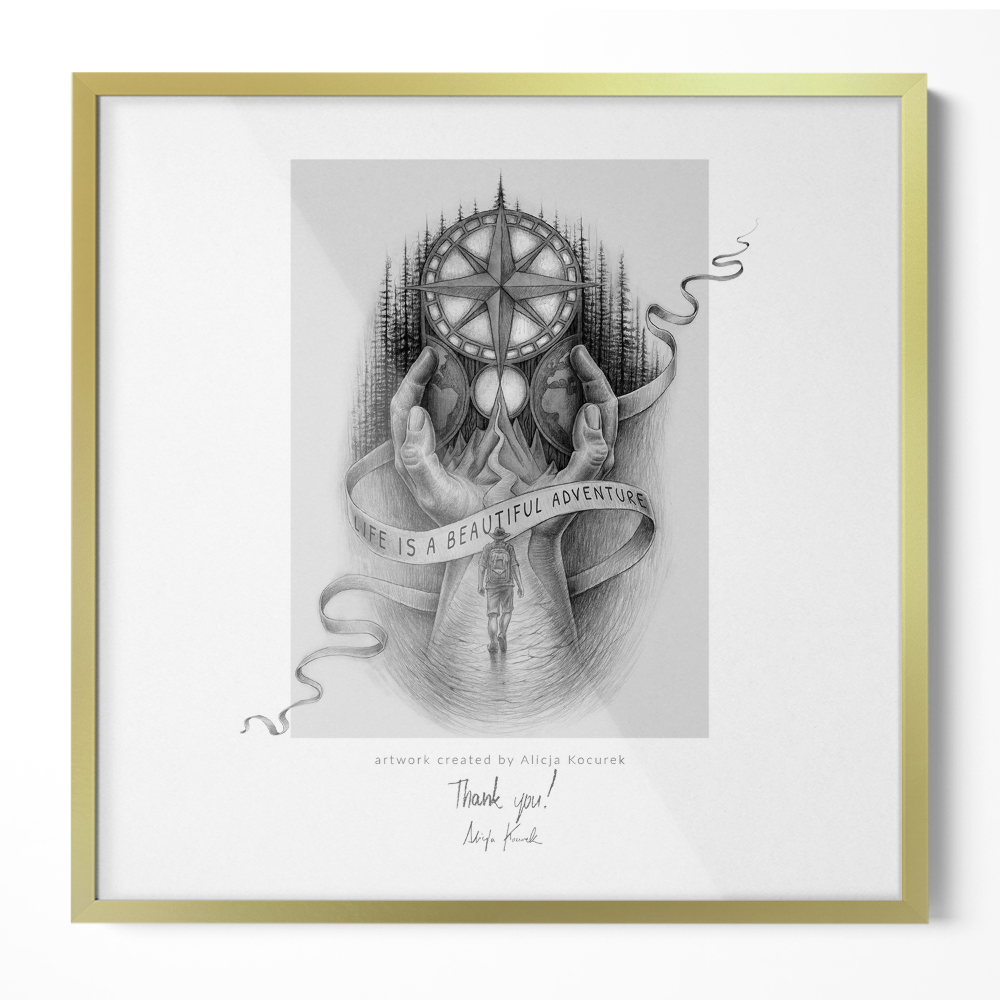 Fotorámeček na zeď zlatý 50x50 cm