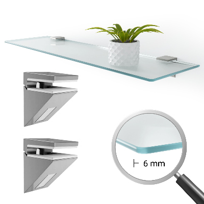 Skleněná police pod zrcadlo v poloprůsvitném provedení