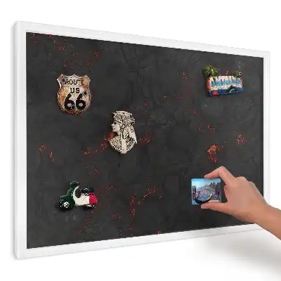 Magnetická tabule Láva na černém povrchu