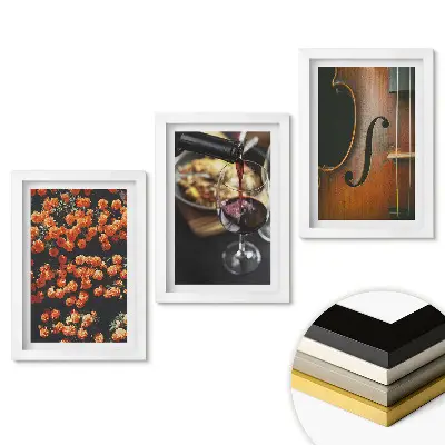 Triptych v rámu Květiny, víno a hudba v harmonii