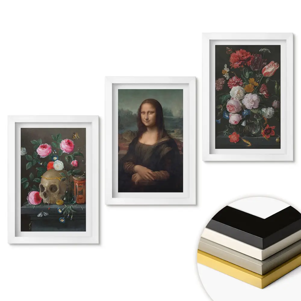 Triptych v rámu Klasické umění a moderní květiny