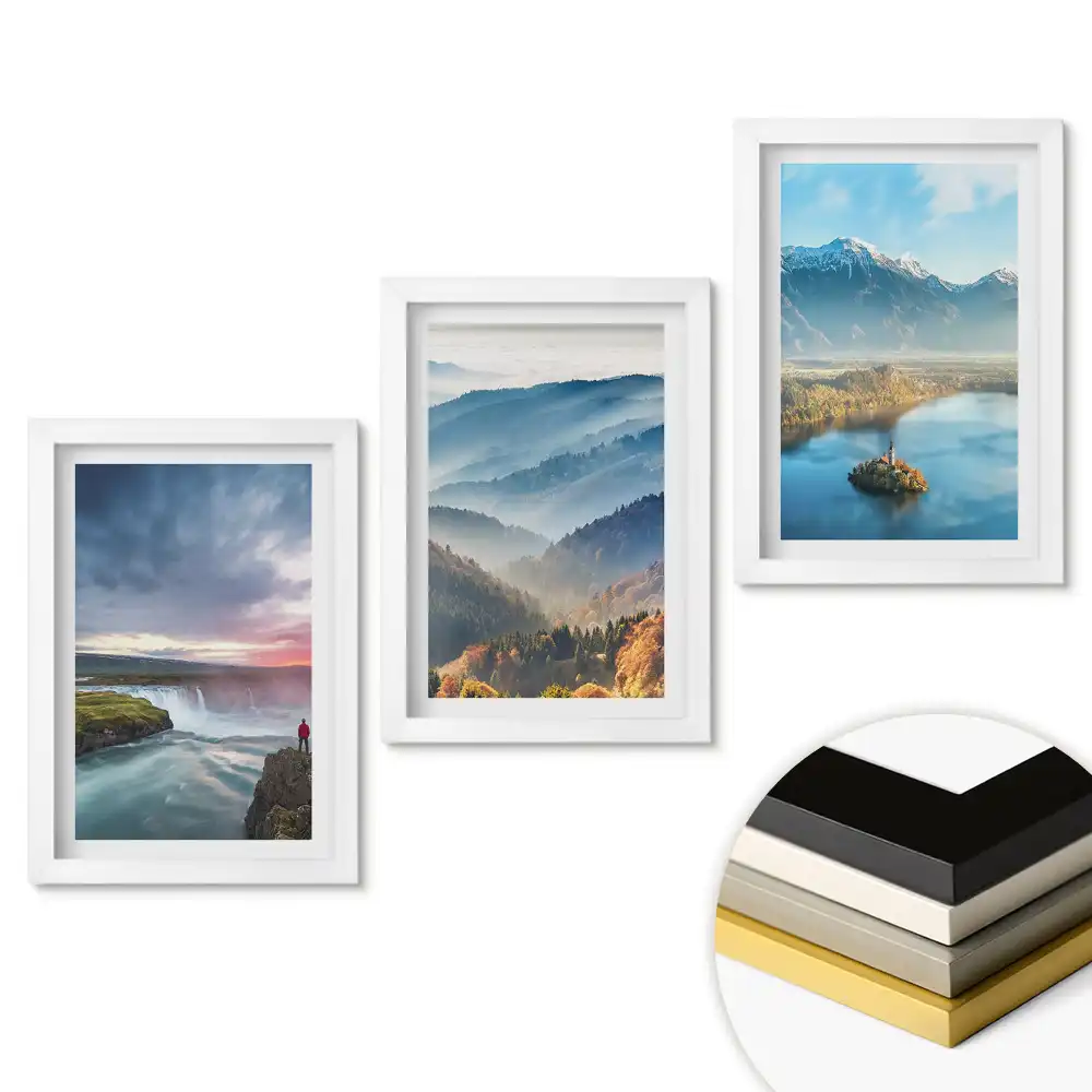 Triptych v rámu Malebné krajiny přírody