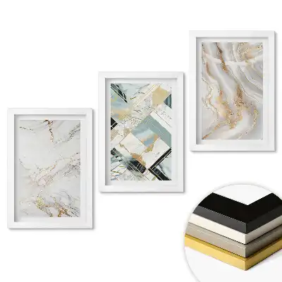 Triptych v rámu Elegance mramoru v moderním stylu