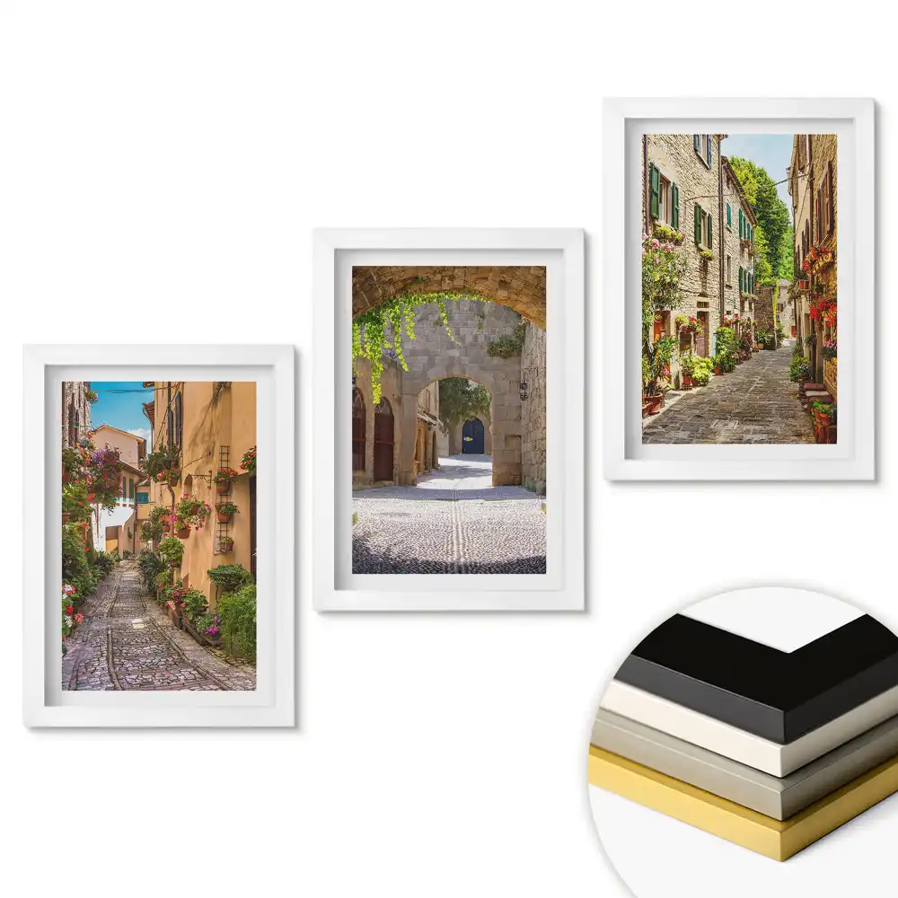 Triptych v rámu Okouzlující uličky malebných městeček