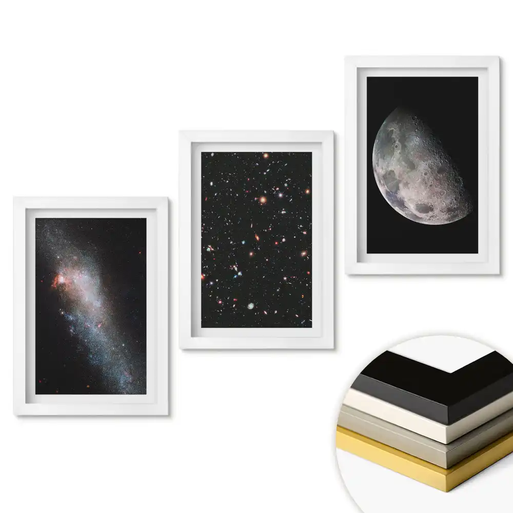 Triptych v rámu Kosmická krása vesmíru