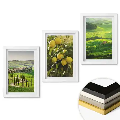 Triptych v rámu Toskánská krajina a šťavnaté citrony