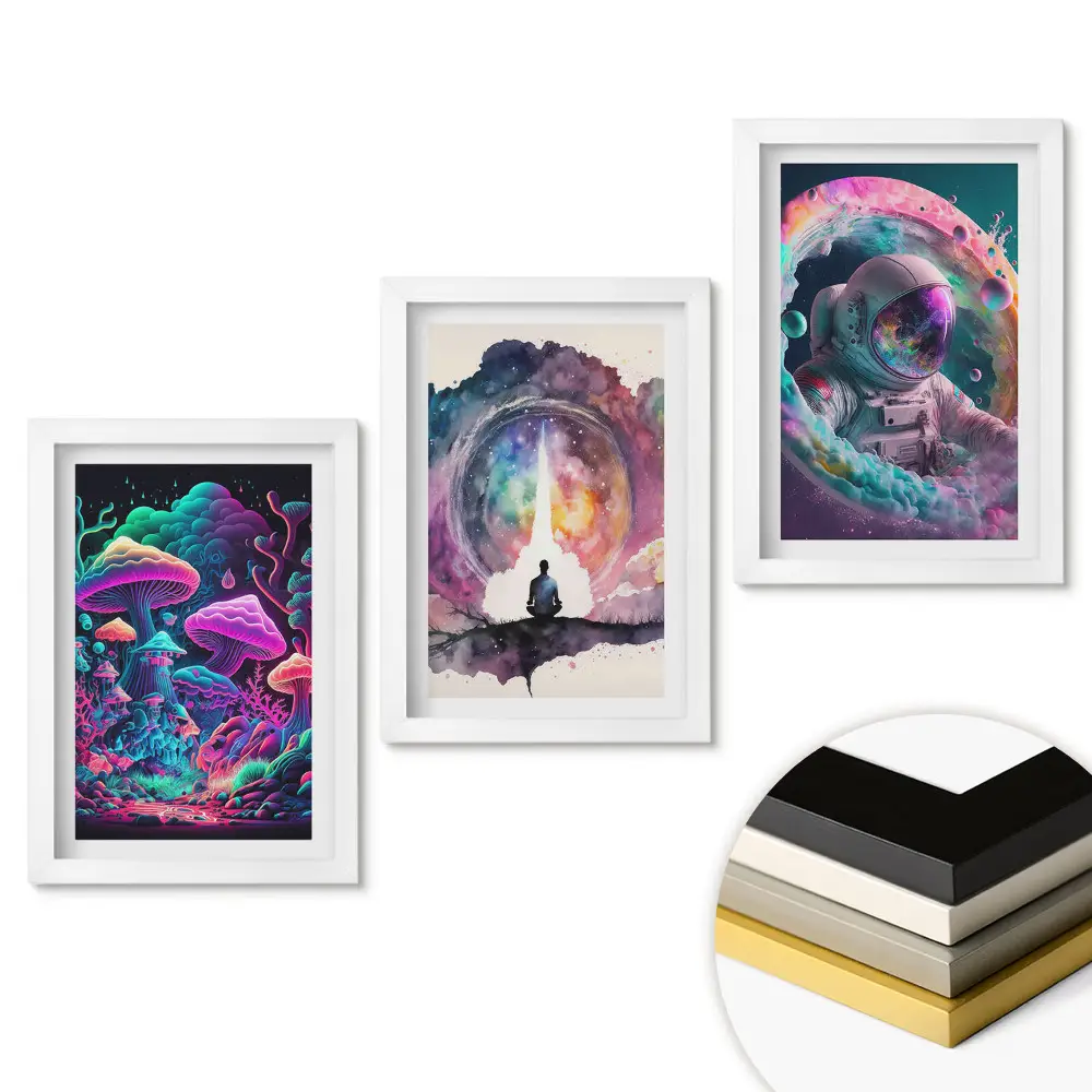 Set obrazů do obývacího pokoje Vesmírné cesty fantastickými světy