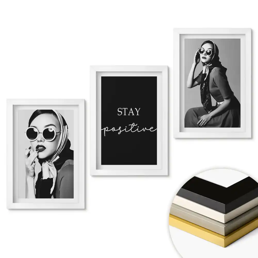 Triptych v rámu Stylové inspirace v monochromatickém provedení