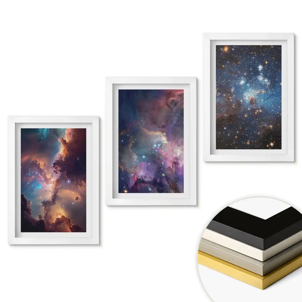 Triptych v rámu Kosmická krása ve třech částech