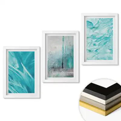 Triptych v rámu Modré odstíny v harmonické kombinaci