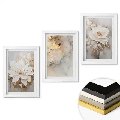 Triptych v rámu Květinové inspirace v jemných odstínech
