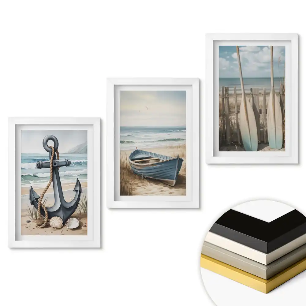 Triptych v rámu Inspirace u moře a klid přírody