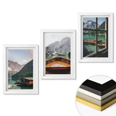 Triptych v rámu Malebné výhledy na horská jezera