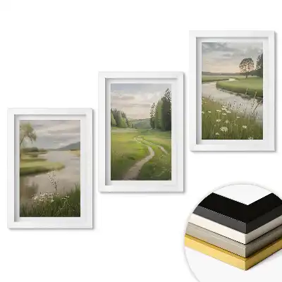 Triptych v rámu Klid přírody v malebné krajině