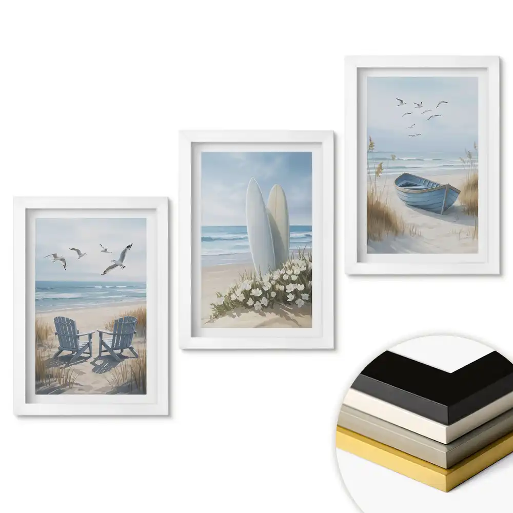 Triptych v rámu Klidné pláže a mořské dobrodružství