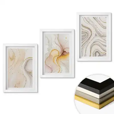 Triptych v rámu Abstraktní kompozice s jemnými vzory