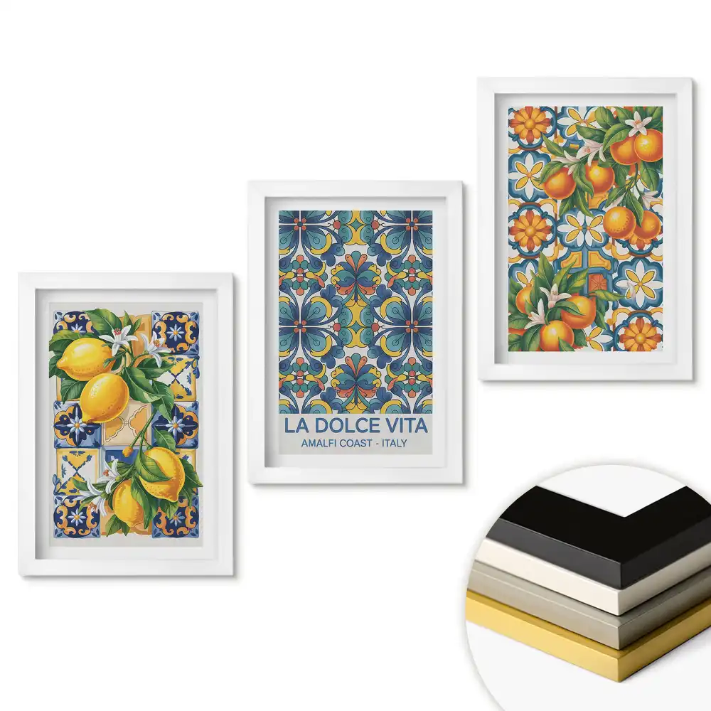 Triptych v rámu Atmosférická grafika s italským motivem