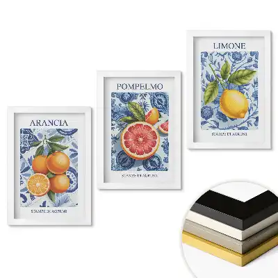 Triptych v rámu Citrusové plody v uměleckém stylu