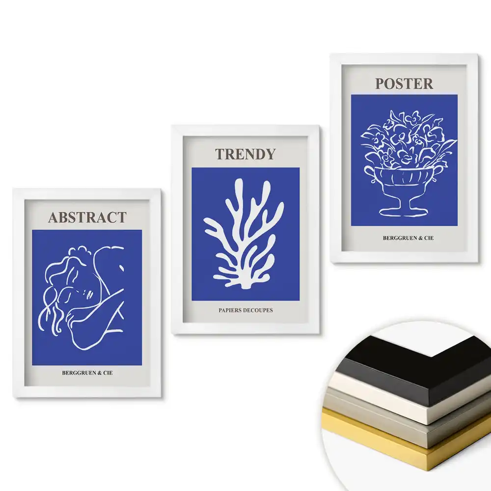 Triptych v rámu Moderní grafika v intenzivních barvách