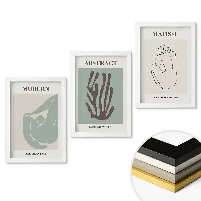 Triptych v rámu Abstraktní tvary a linie v umění
