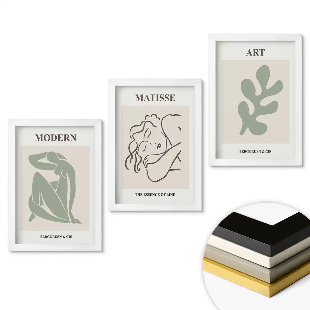 Triptych v rámu s motivem moderního umění